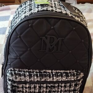Badgley Mischka NWT Black and White Quilted Backpack